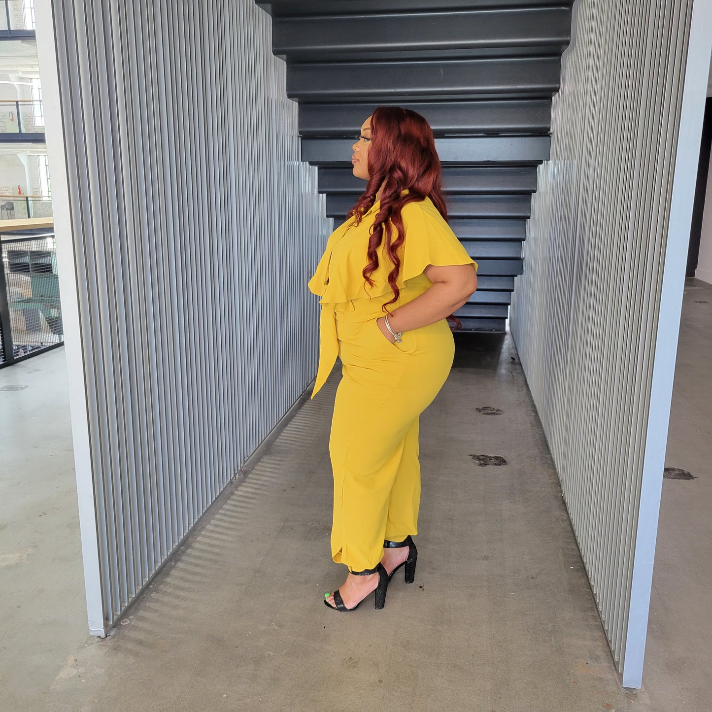 Jaz two-piece set (Mustard) 1x-3xlg