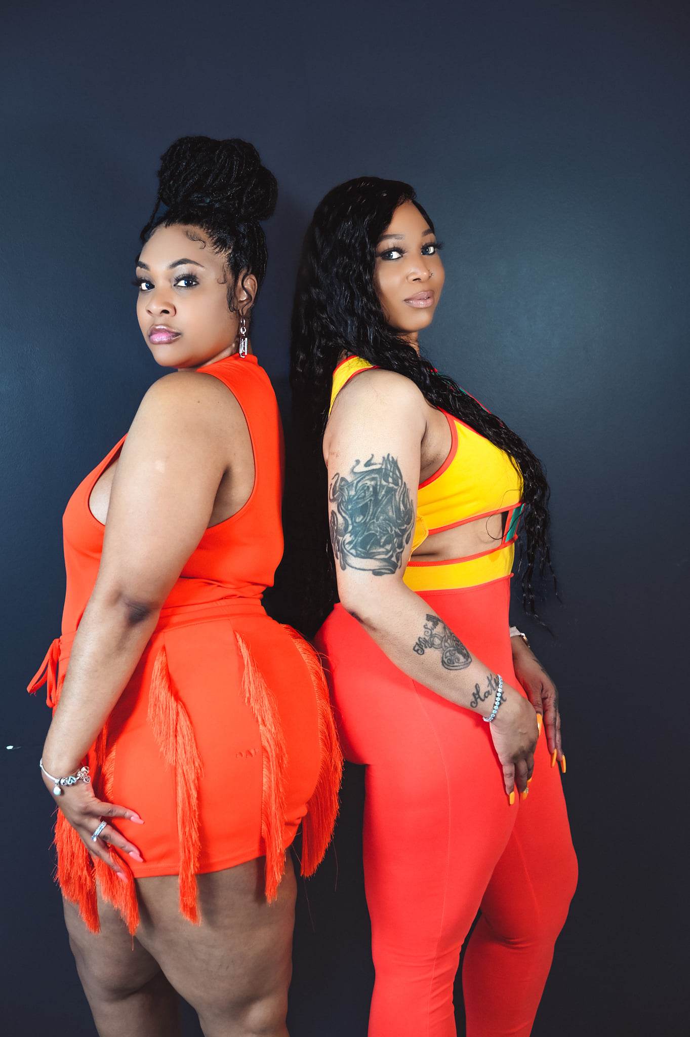 Shake sum" fringe shorts ( Orange)