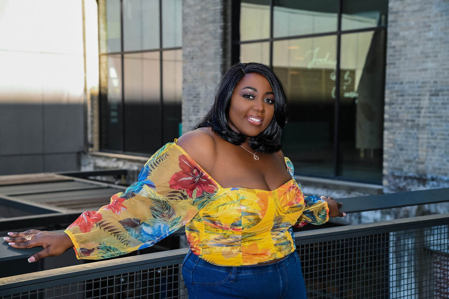"Blossom " yellow floral top