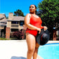 Now n later" one piece swimsuit