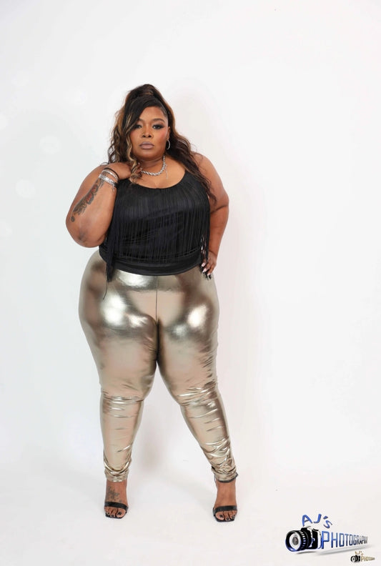 Bodacious " metallic gold faux leather pants