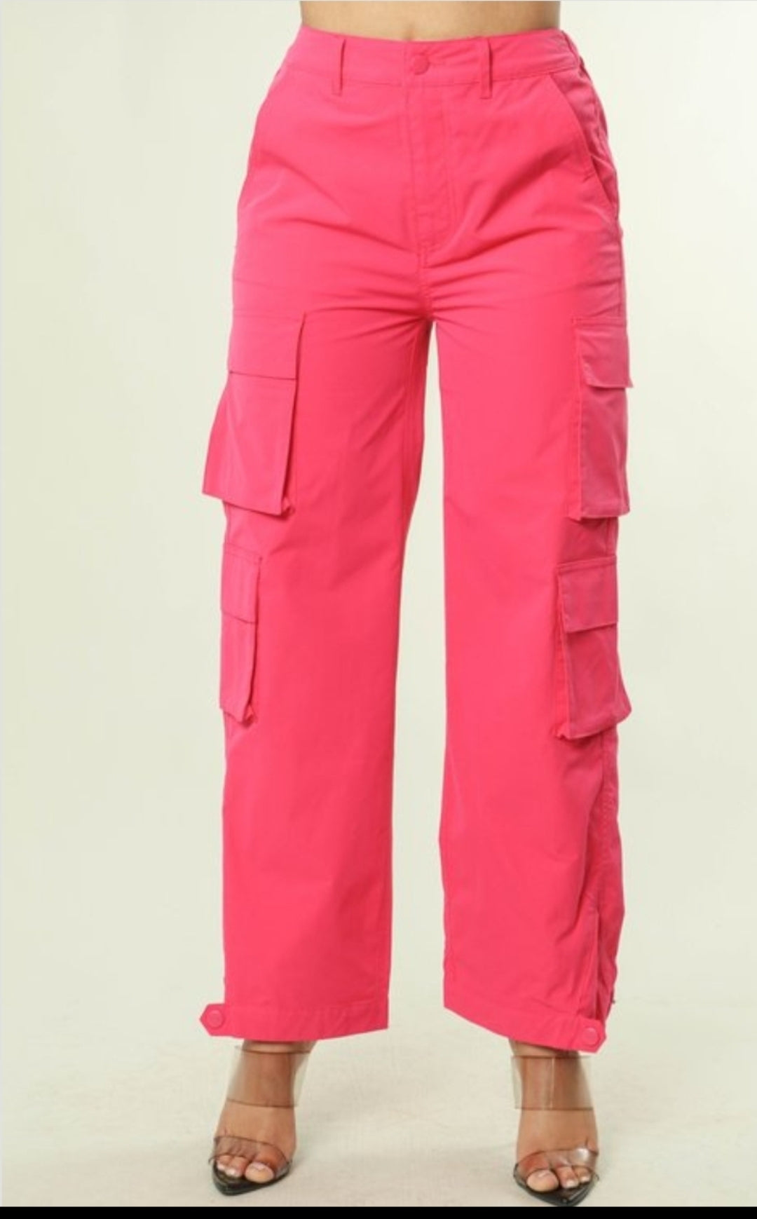 Precious " cargo jeans ( hot pink) Sm-lg