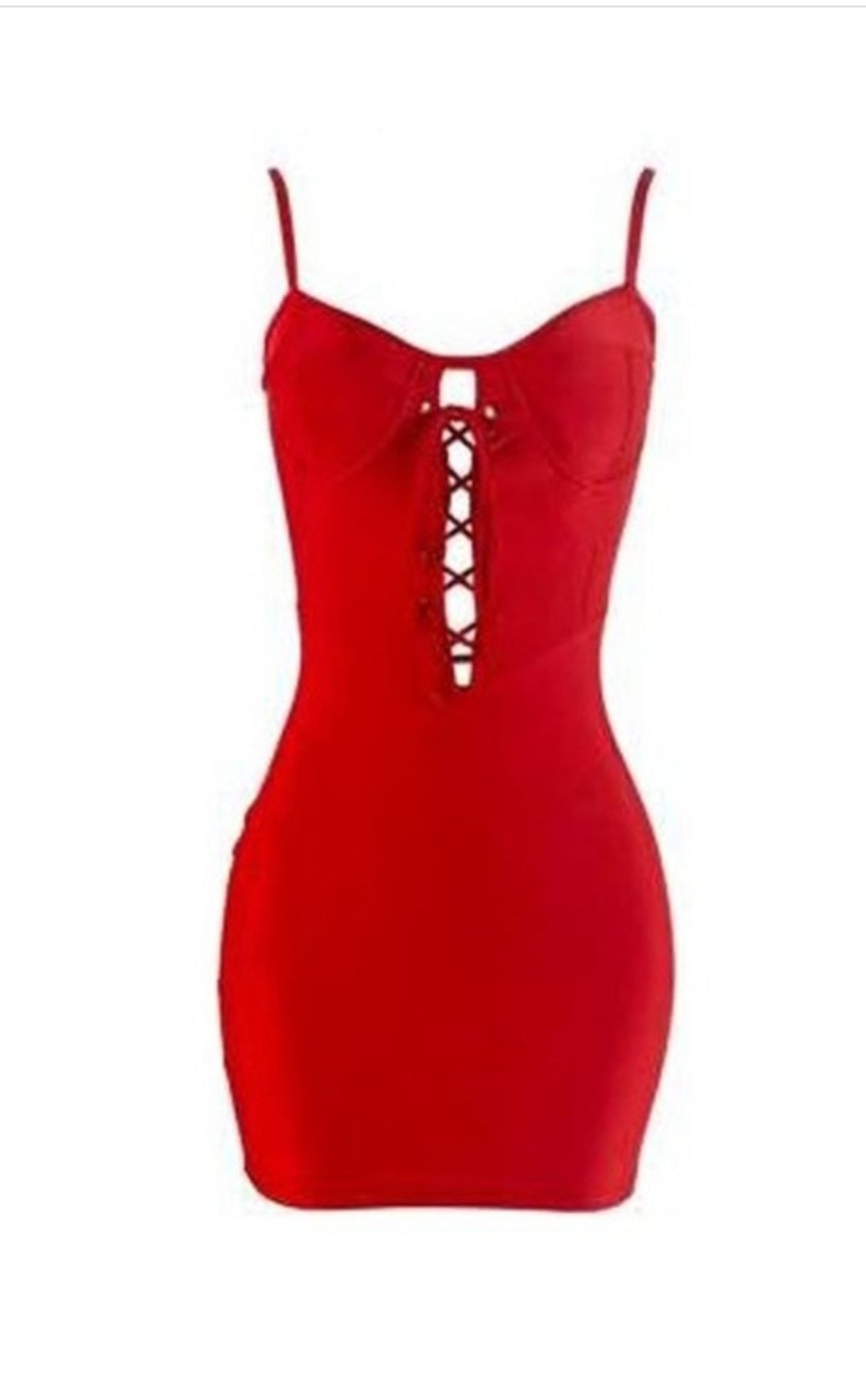 Red corset style dress