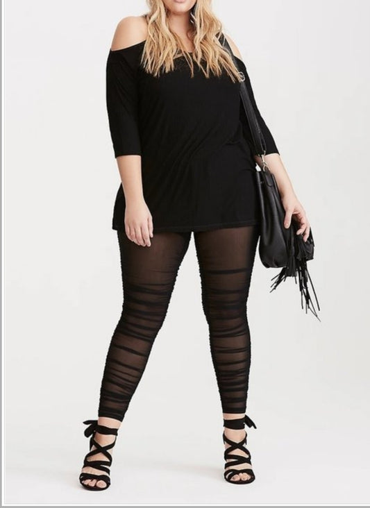 Mesh black leggings